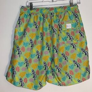 Peter Millar Seaweed Hula Girls Swim Trunks Mens Large